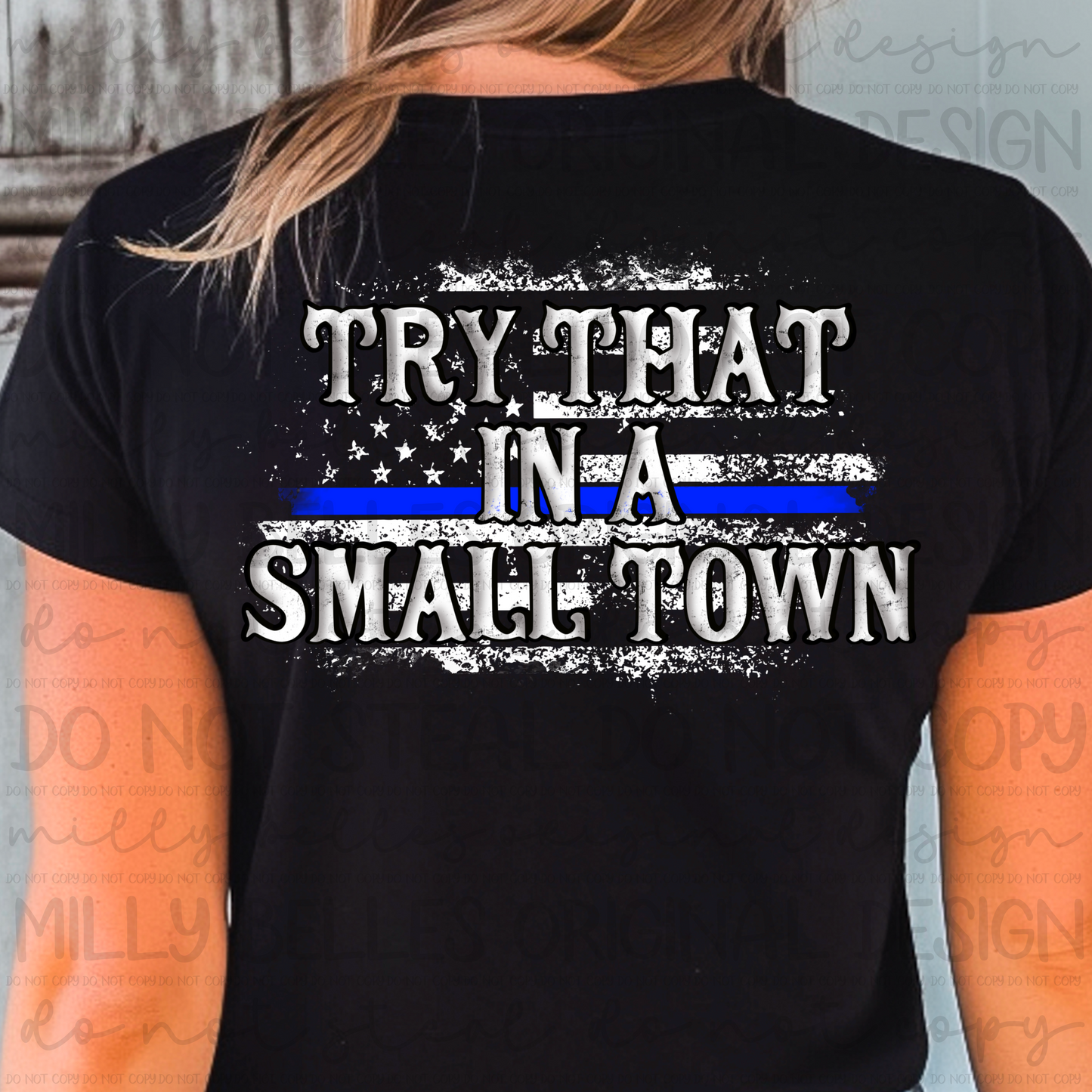 Small town blue line PNG