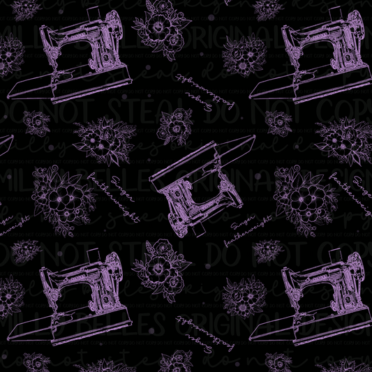 Singer sewing machine seamless purple