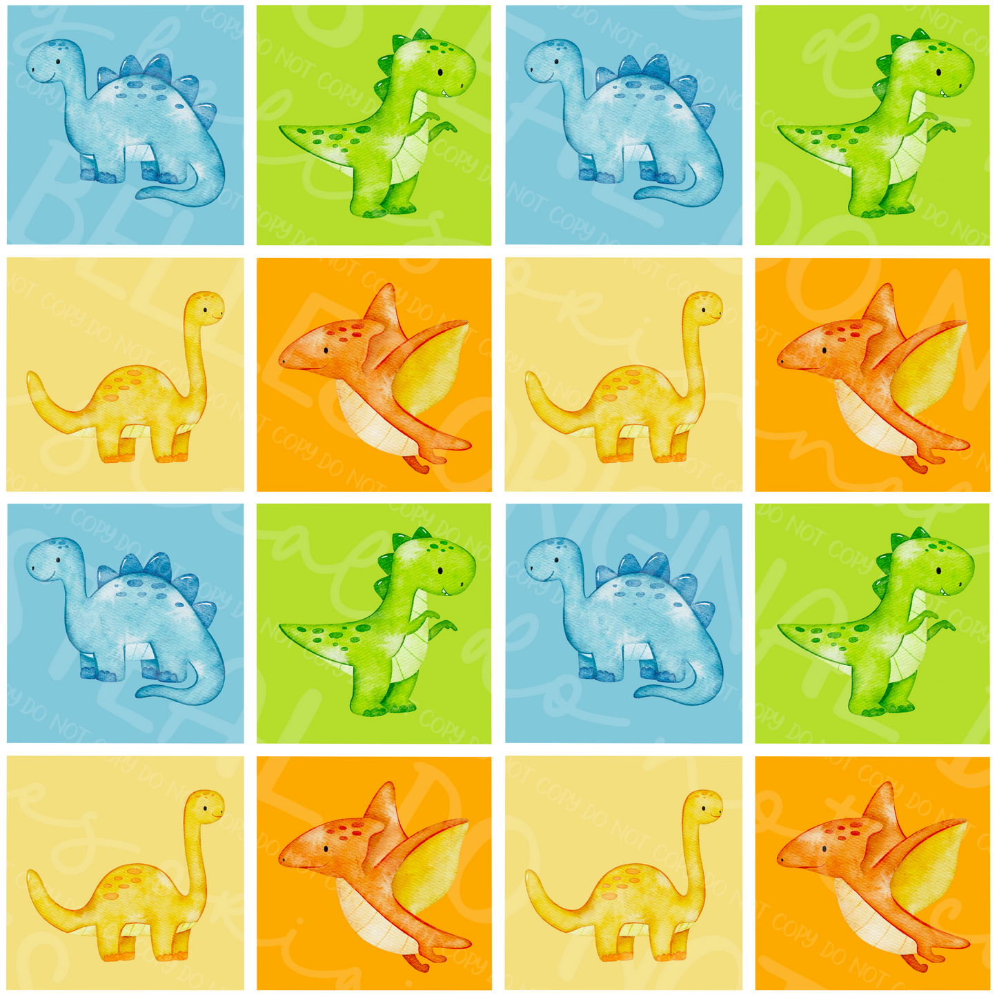 Watercolor Dino seamless