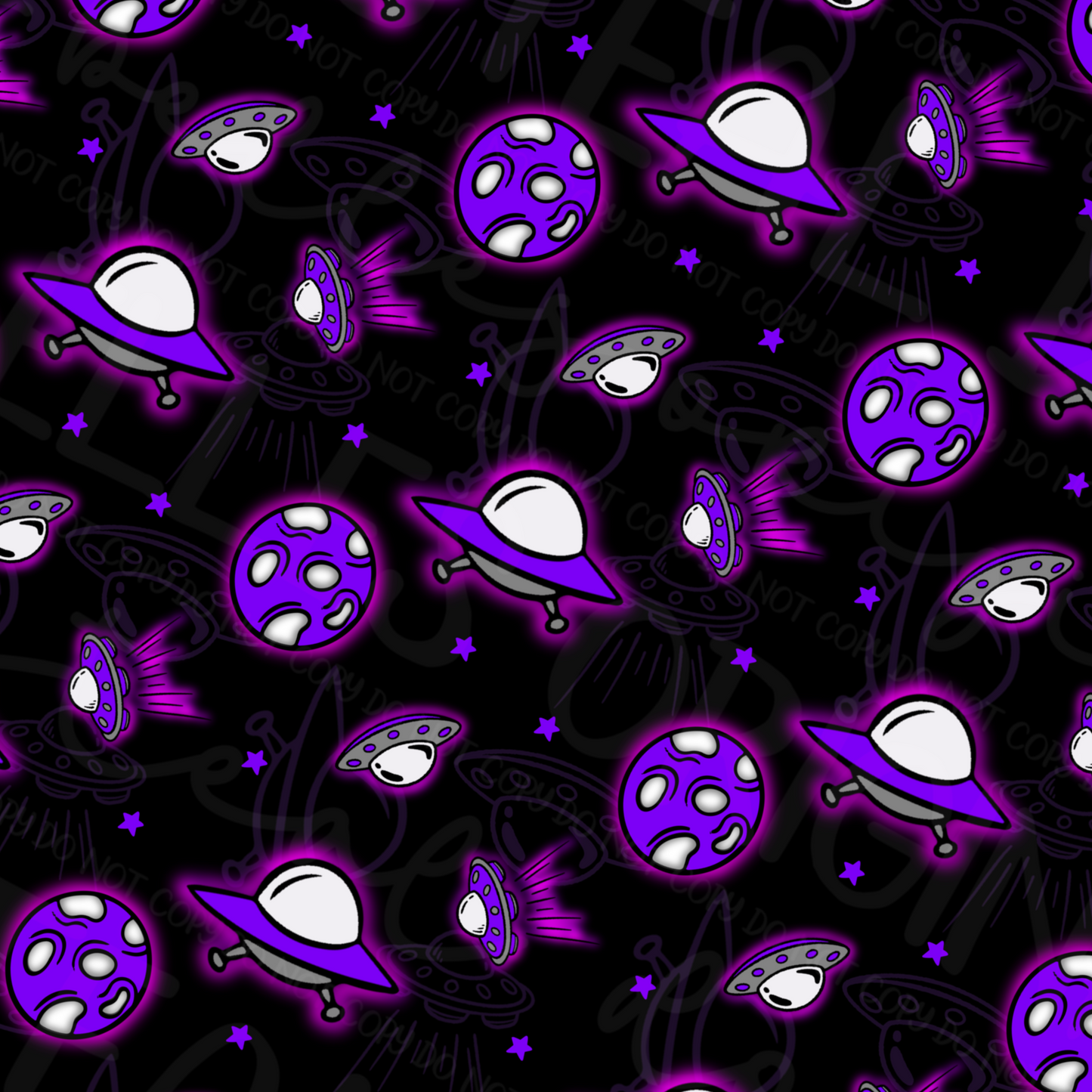 Purple planets seamless