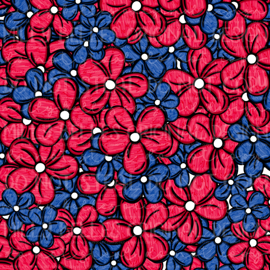 Bills Floral Football colors seamless