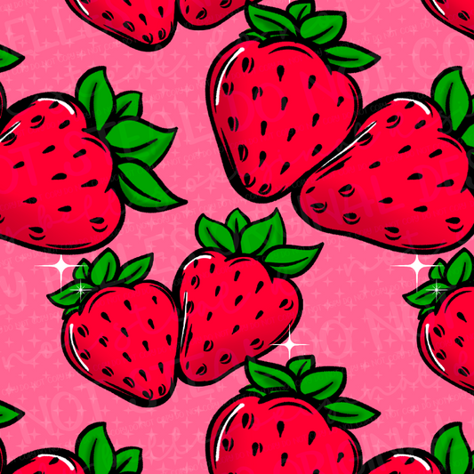 Strawberries seamless pink