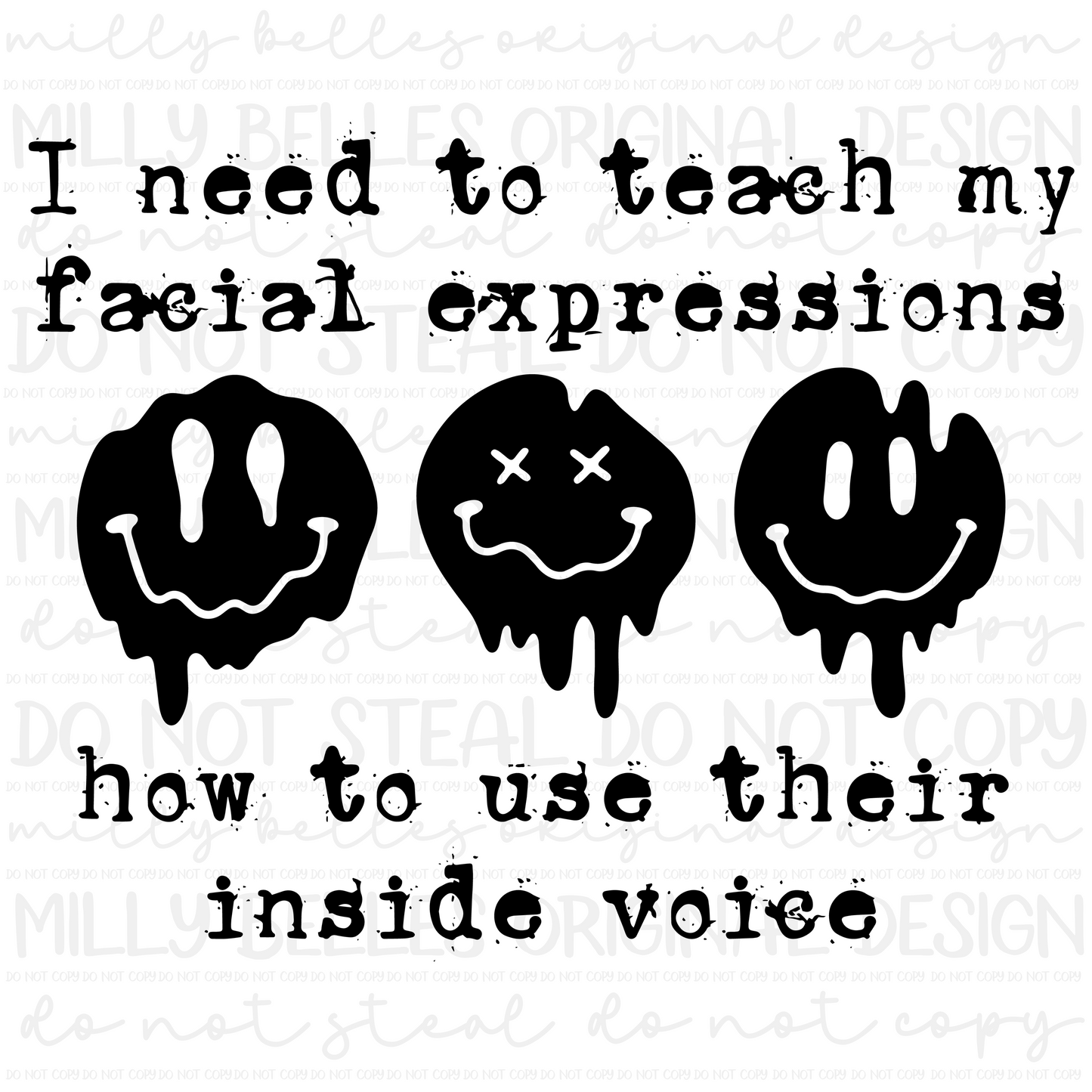 Teach my facial expressions PNG w/pocket design