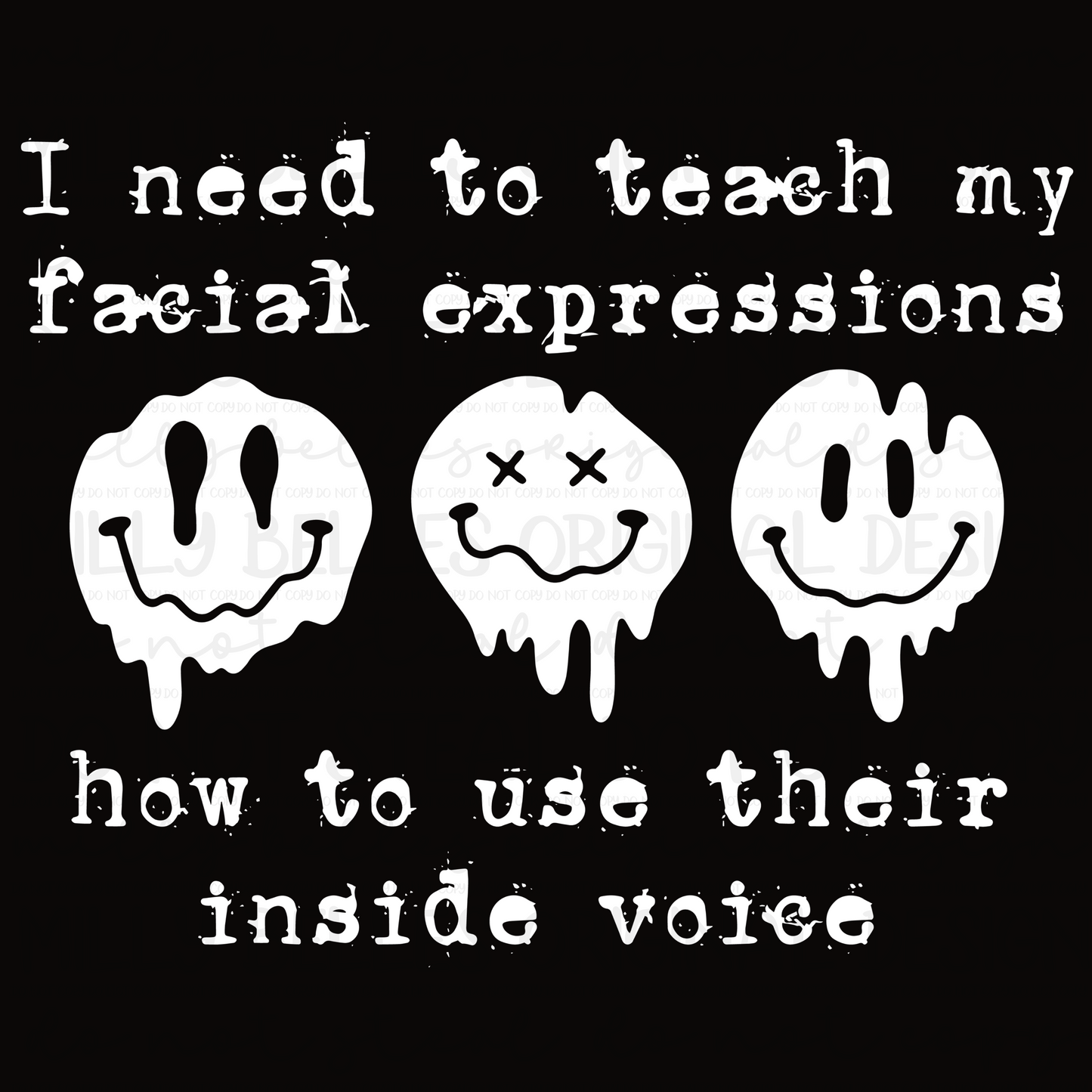 Teach my facial expressions PNG w/pocket design