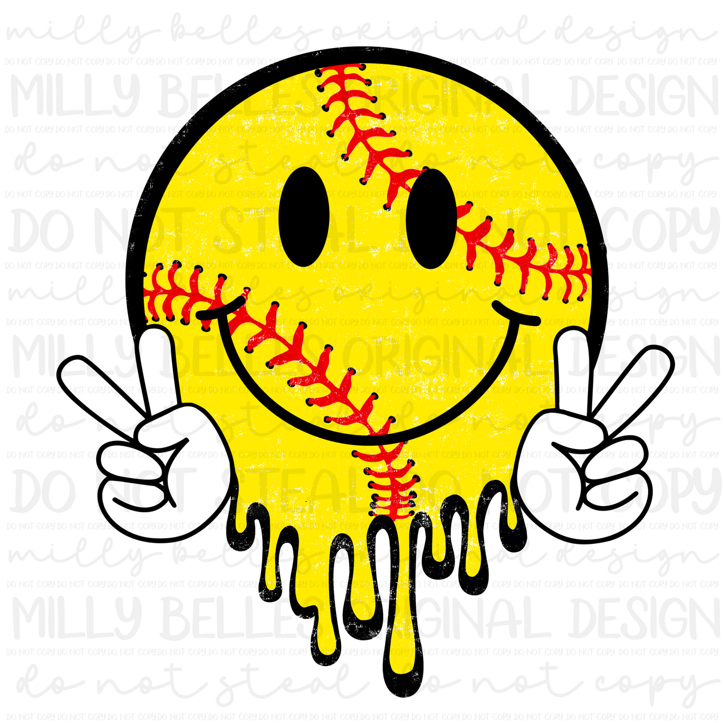 Dripping softball Smiley PNG