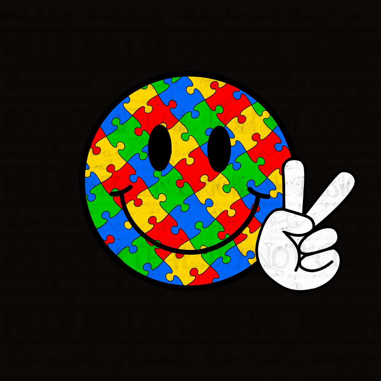 Autism Awareness Smiley PNG