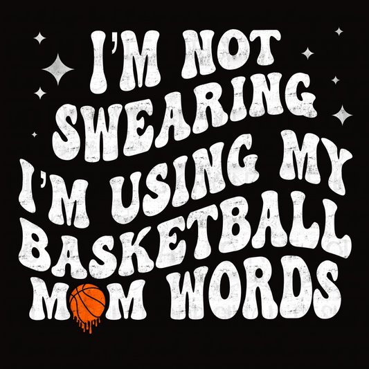 Basketball mom words PNG w/pocket design