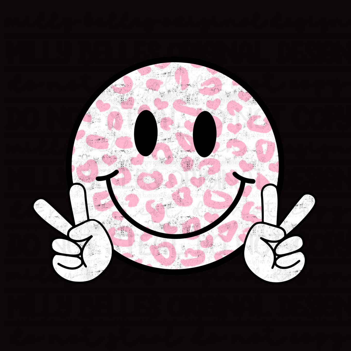 Pink leopard Smiley PNG