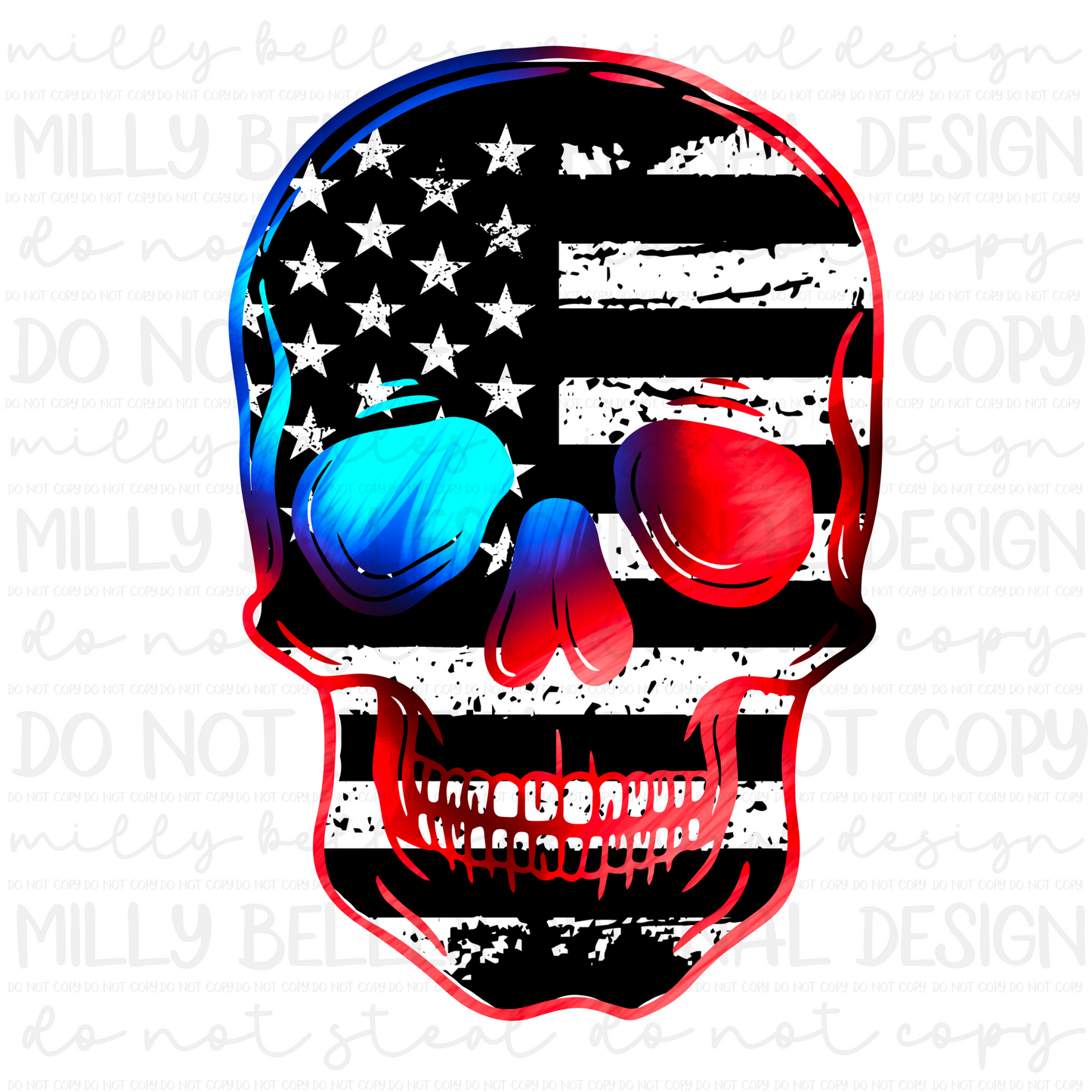 Patriotic skull PNG