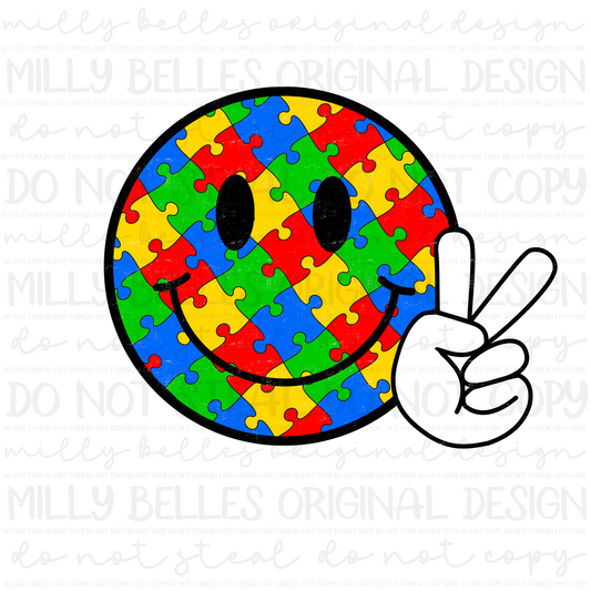 Autism Awareness Smiley PNG