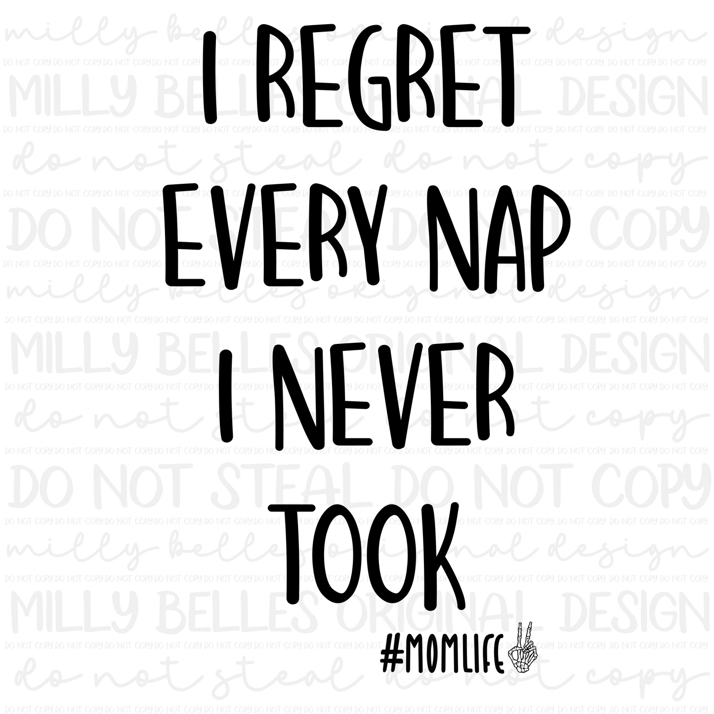 Regret every nap PNG with pocket design