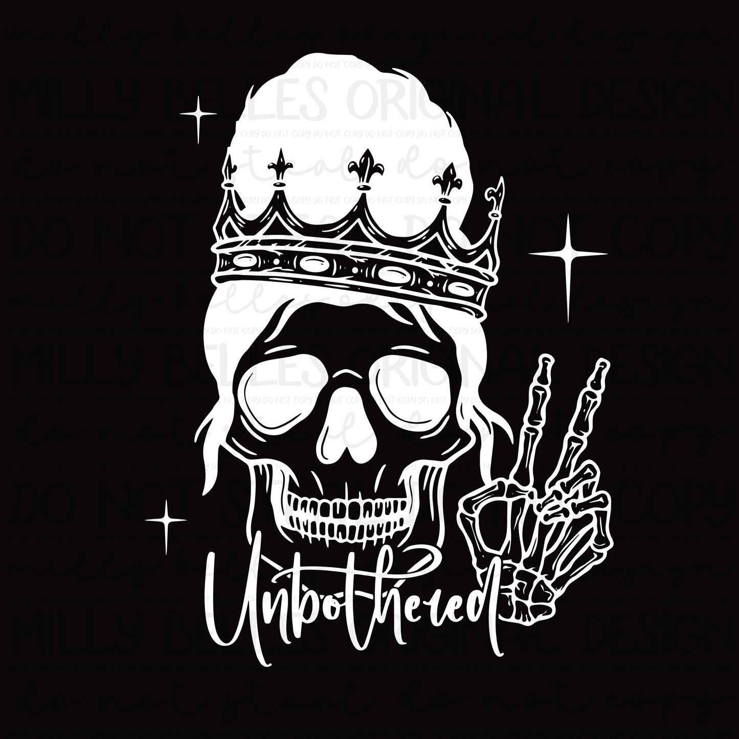 Unbothered skull PNG