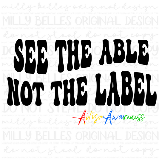 See the able not the label PNG w/pocket design