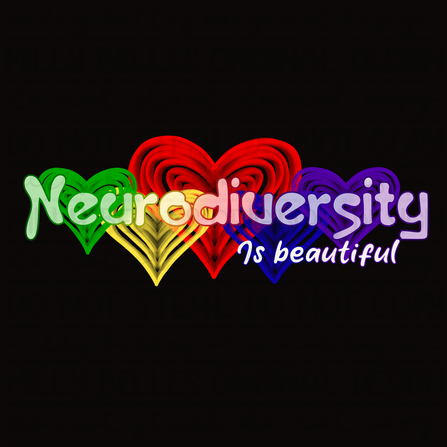 Neurodiversity hearts PNG