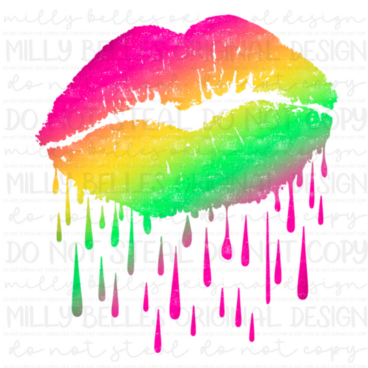 Rainbow lips PNG