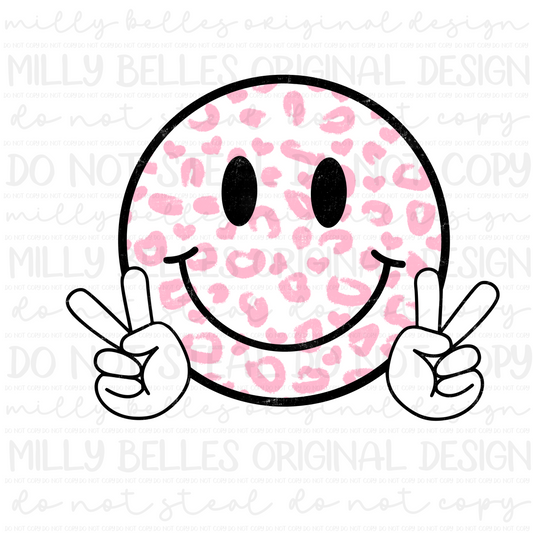 Pink leopard Smiley PNG