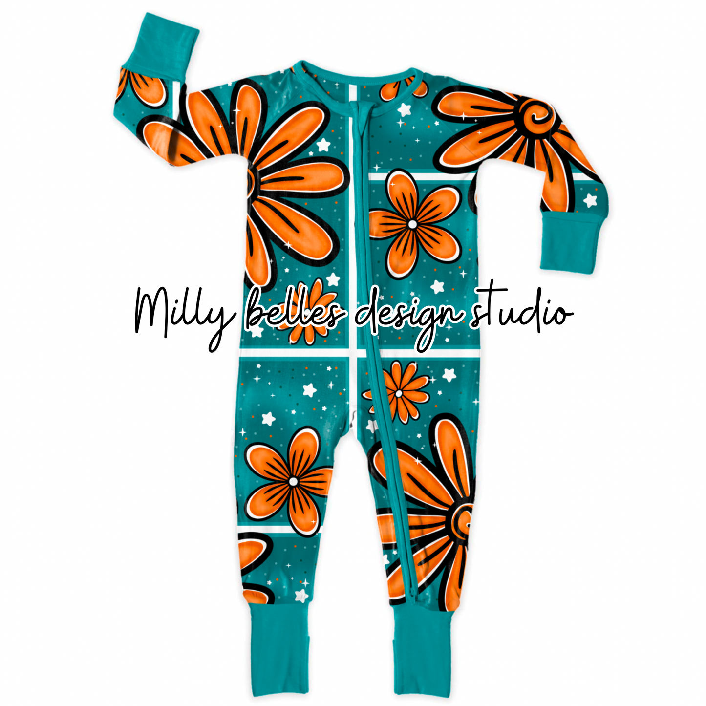 Floral Miami Football colors seamless