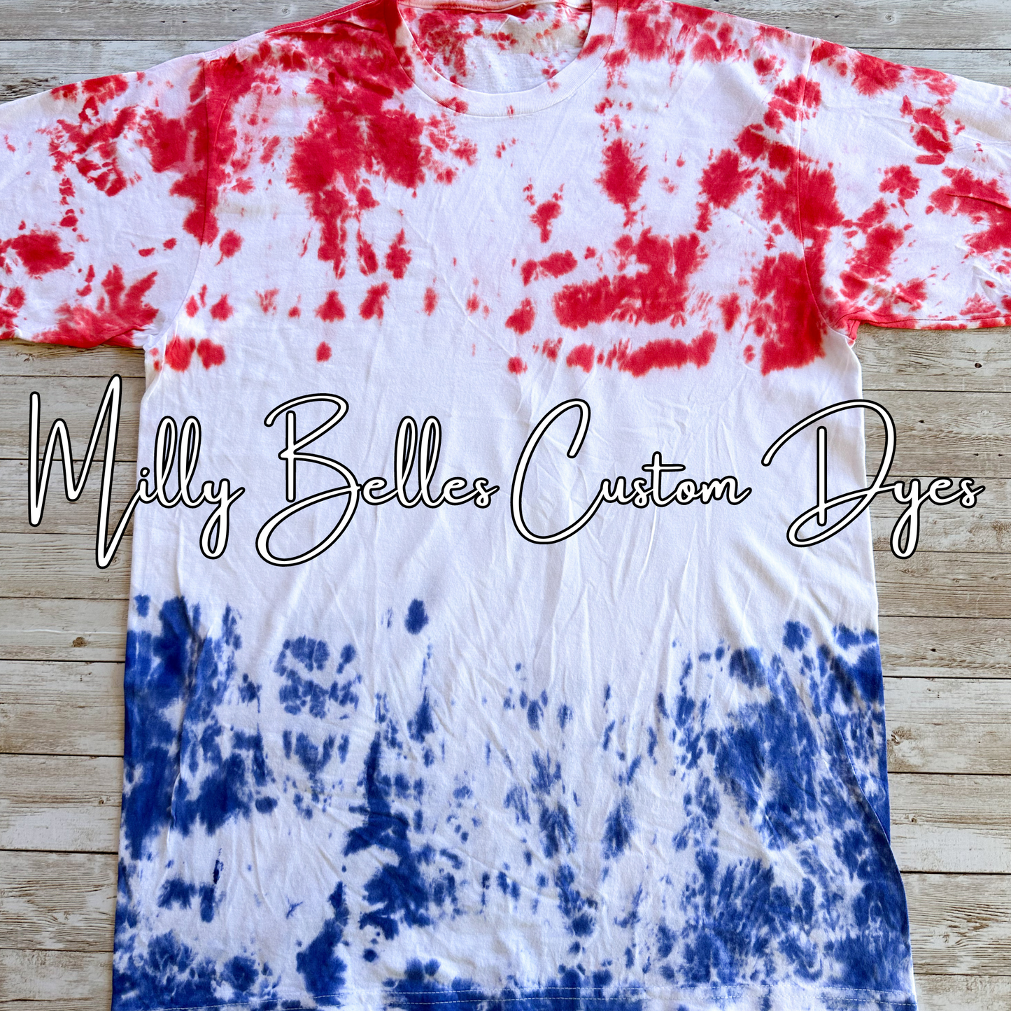 Red, White, and Blue Tie Dye Blank